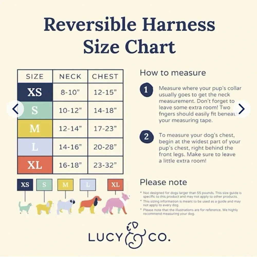 Lucy & Co. Reversible Dog Harnesses – Size Medium (Set of 2)